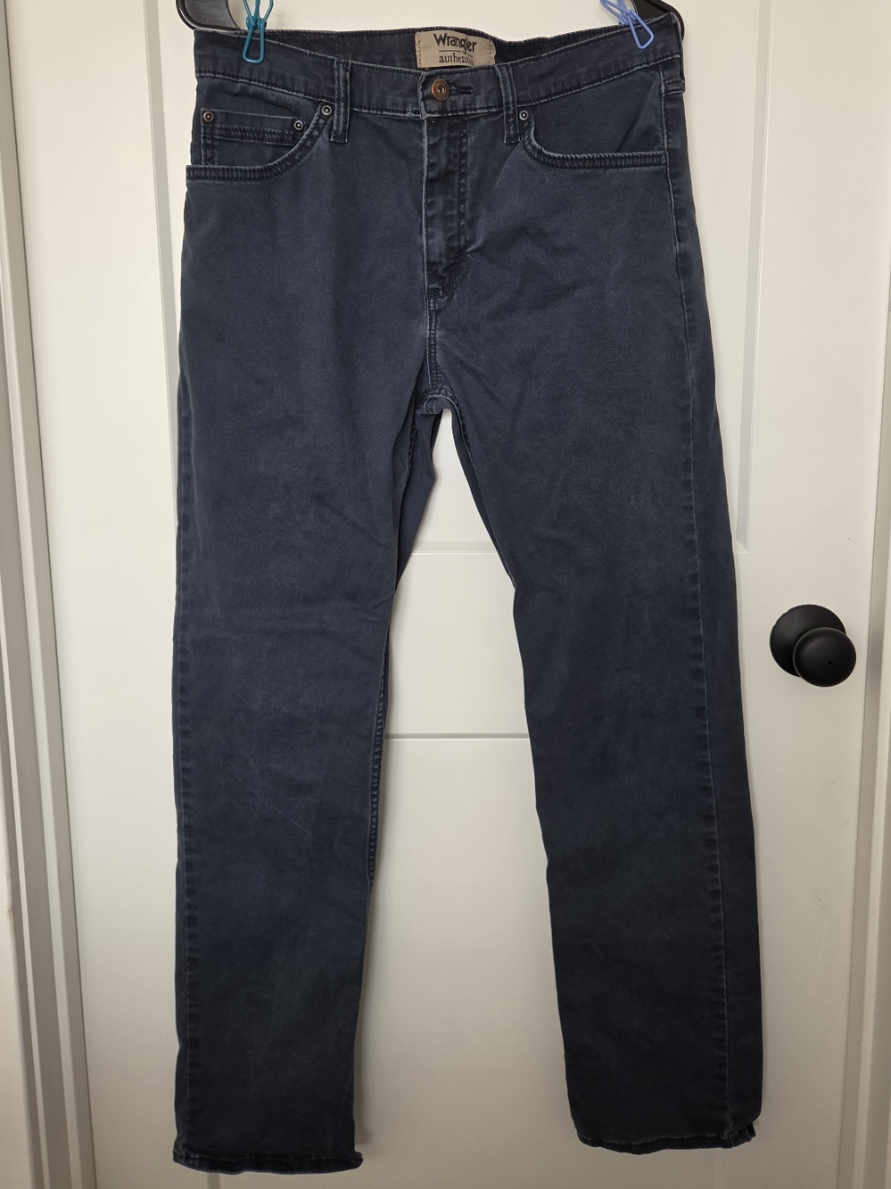 Wrangler Authentics Mens Navy Straight Leg Pants. Waist 30. #SW